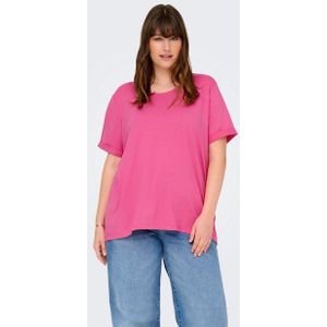 ONLY CARMAKOMA Kurzarmshirt CARMOSTER S/S FOLD UP TOP JRS NOOS