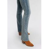 Arizona Bootcut-Jeans Ultra-Stretch normale Passform, Baby-Bootcut, Used-Look-Waschung