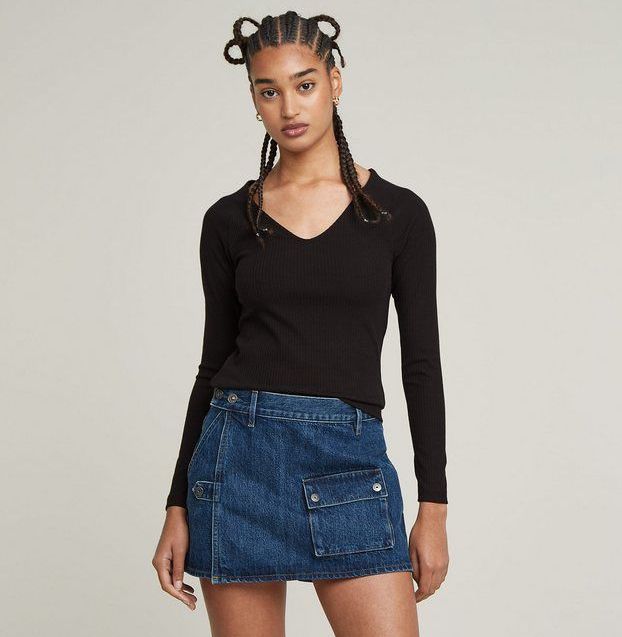 G-STAR Longsleeve Slim Rib mit Stretchanteil