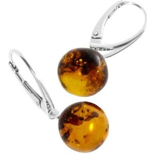 OSTSEE-SCHMUCK Paar Ohrhänger - Klassisch 10 mm - Silber 925/000 - Bernstein (2-tlg)