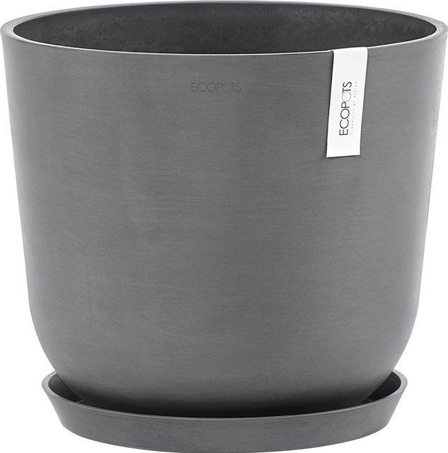 ECOPOTS Blumentopf Oslo 35 + Wassersystem Grau, für innen und außen: frostsicher, bruchsicher und lichtbeständig