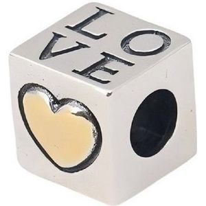 PANDACHARMS Bead LOVE Würfel Charm für Charm Armband, 925er Sterling Silber