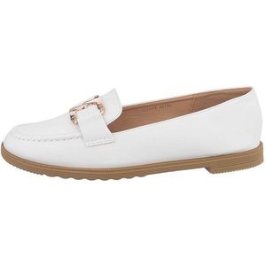 Ital-Design Elegante Loafer mit Komfort und Stiloptionen Mokassin (85697969) Blockabsatz Mokassins in Weiß
