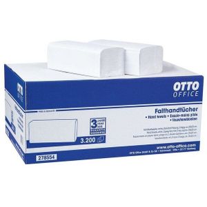 Otto Office Papierhandtuch, 2-lagig, Tissue mit Z-Falzung, 25x23 cm, 3200 Blatt