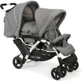 CHIC4BABY Geschwisterwagen Duo, Melange grau, mit feststellbaren Doppelschwenk-Vorderrädern
