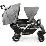 CHIC4BABY Geschwisterwagen Duo, Melange grau, mit feststellbaren Doppelschwenk-Vorderrädern