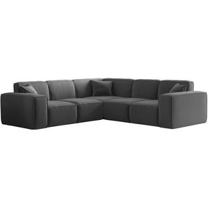 Fun Möbel Ecksofa Ecksofa Designersofa CELES PREMIUM Seite Universal in Stoff, Inkl. 3 Zierkissen