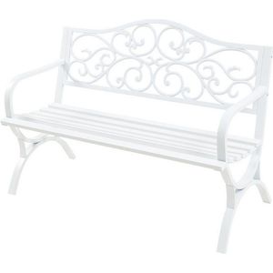 casa.pro Gartenbank, »Utav« für 2-3 Personen Stahl 127x53x79 cm Weiß
