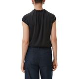 Comma Kurzarmbluse Satinbluse mit Raffung Raffung