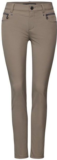 STREET ONE Stretch-Hose - Trendige Hose mit Zipper Details - Stretch - Slim Fit
