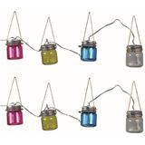 Luxform LED-Lichterkette LED Solar Lichterkette Blanes Echtglas bunt, 8 x 3 LEDs Glas