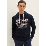 TOM TAILOR Kapuzensweatshirt mit lässigem Frontprint + Stickerei