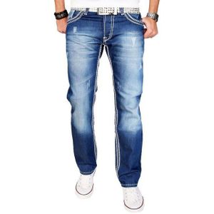 Alessandro Salvarini Straight-Jeans ASCanio mit auffälligen dicken Nähten