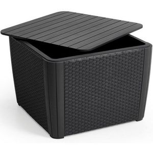 Allibert Hocker Allibert Luzon Beistelltisch/Hocker flaches Wicker - Rattanoptik (1 St), 1x Hocker Luzon