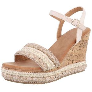 Ital-Design Elegante Wedge-Sandalen mit Kunstleder und Kork-Sohle Plateausandaletten (89372861) Keilabsatz/Wedge Keilsandaletten in Beige