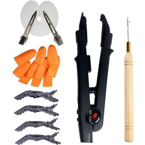 hair2heart Echthaar-Extension Starter Set für Bonding Extensions inklusive Wärmezange und Zubehör