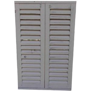Deko-Impression Wandspiegel Wunderschöner Wandspiegel Fensterläden Landhaus creme Shabby-Chic 59cm