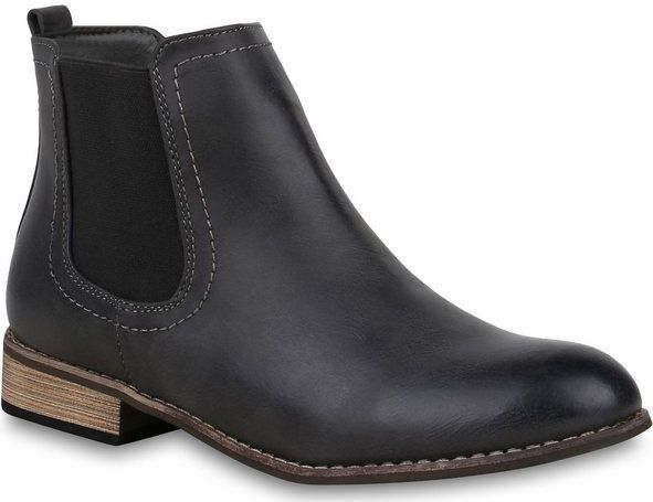 VAN HILL 811822 Chelseaboots mit einem klassischen Holzoptikabsatz und einer leichten Fütterung