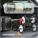 KESSER Bollerwagen, Bollerwagen faltbar mit Dach Handwagen Transportkarre Geräte