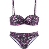 Bruno Banani Bügel-Bandeau-Bikini bedruckt und in Wickeloptik