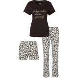 Vivance Dreams Pyjama (Packung, 3 teilig) mit Leo-Print
