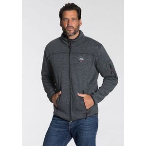 Man's World Strickfleecejacke für die Übergangszeit, mit Reißverschlusstaschen, mit Stehkragen