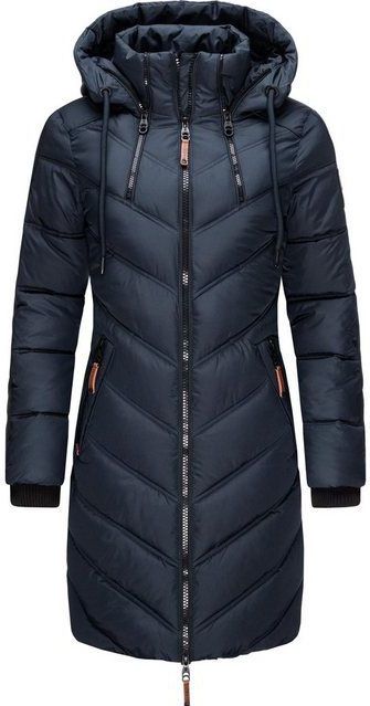 Marikoo Wintermantel Armasa modischer Damen Winter Steppmantel mit Kapuze