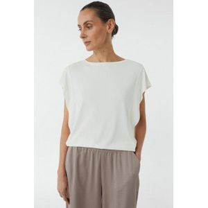 Comma Kurzarmshirt Jersey-Shirt mit Volant