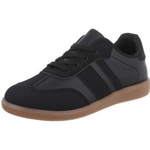 Ital-Design Damen Low-Top Freizeit Sneaker (88519312) Flach Sneakers Low in Schwarz