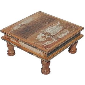 Casa Moro Beistelltisch Shabby Chic Tisch Siera in 3 Größen,Altholz Vintage Hocker (Deko Ramadandeko Chowki Teetisch, Blumenbank Bodentisch Kaffeetisch Couchtisch), handgefertigt