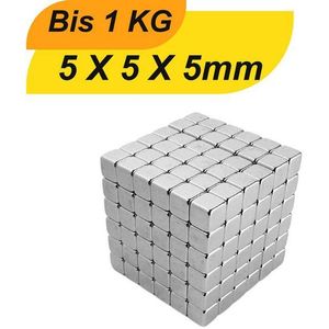 MaajeeKuto Magnet Neodym Magnet 5x5x5 mm Supermagnete Kubischer Magnet Würfelmagnete (1-St)
