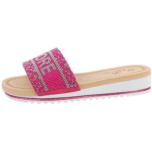 Ital-Design Damen Mules Freizeit Pantolette (86016959) Keilabsatz/Wedge Keilsandaletten in Pink