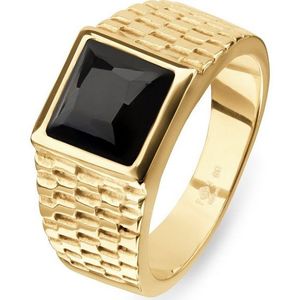 FAVS Fingerring FAVS Herren-Edelstahlring Edelstahl 1 Onyx, Onyx, synthetisch