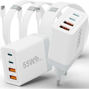 GreenHec Schnellladegerät + USB-C Kabel Charger Ladekabel Stecker Bundle 5in1 Schnelllade-Gerät (0,00 mA, Spar-Set, 55w ChargeKit Pro, iPhone 16 15 14 13 12 11 X Samsung Handy Google Xiaomi Tablet)
