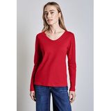 STREET ONE Langarmshirt mit abgerundetem V-Ausschnitt