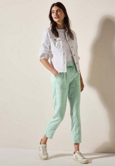 CECIL Leinenhose Style Tracey mit elastischem Bund und Tunnelzug