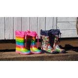 Beck Gummistiefel Regenbogen Gummistiefel (wasserdichter, schmaler Stiefel, für trockene Füße und gute Laune) herausnehmbare Innensohle, flexibler weicher Naturkautschuk