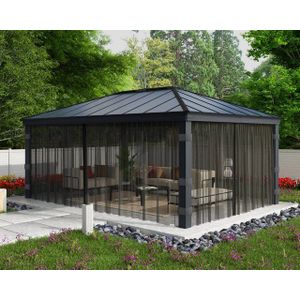 Palram - Canopia Pavillonseitenteil Dallas Garden Gazebo Netting Set, 533x212 cm, mit Reißverschluß und Clips