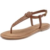 LASCANA Zehentrenner Sandale, Pantolette aus Leder mit kleinen Nieten