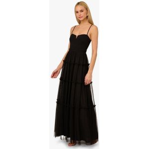 Adrianna Papell Abendkleid Mesh Long Dress Schwarze Krawatte, Abend, Formell, Hochzeit