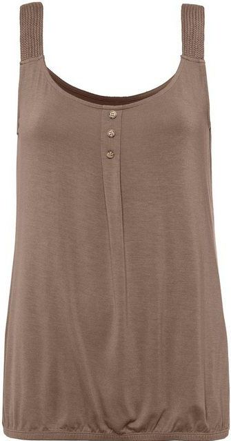 LASCANA Strandtop mit geflochtenen Trägern (2er-Pack) aus weichem Viskose-Stretch