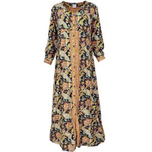 Guru-Shop Kimono Maxikleid, weites Boho Saree Sommerkleid mit.., alternative Bekleidung