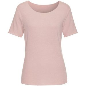 LASCANA Rundhalsshirt mit feiner Glitzereinfassung aus weichem Viskose-Feinstrick