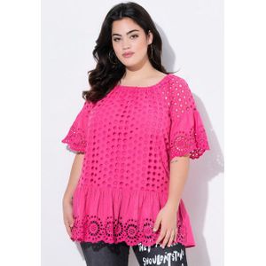 Angel of Style Tunika Bluse A-Linie Loch-Stickerei 3/4-Raglanärmel