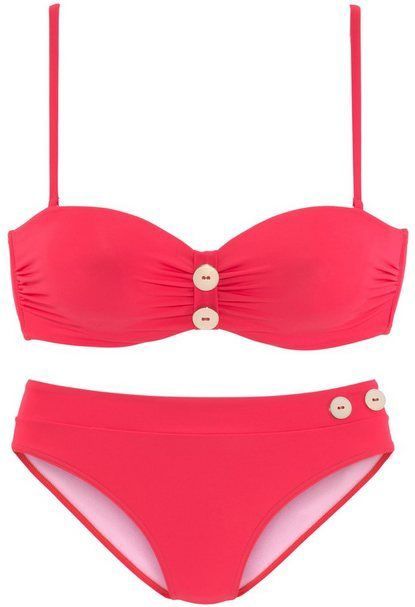 Vivance Bügel-Bandeau-Bikini mit edlen Zierknöpfen