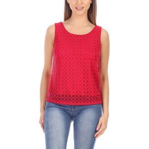 Bellivalini T-Shirt Damen Shirt Ärmellos elegant Rundhals mit Spitze BLV50-262 (1-tlg)