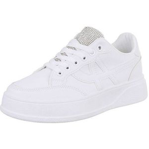 Ital-Design Damen Low-Top Freizeit Sneaker (87118382) Flach Sneakers Low in Weiß