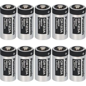 kraftmax 10er Pack Panasonic CR123 / CR123A 3V Industrial Lithium Batterie Batterie, (1 St)