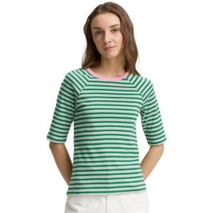 TOM TAILOR Denim Rundhalsshirt mit Streifen-Muster