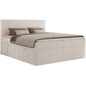 MKS MÖBEL Boxspringbett TILIANO (Packung, Set, Gepolstertes Kopfteil, Topper T25, Polsterbett, T30-Schaum), Doppelbett, Multipocket-Matratzen, Zwei Bettkästen, Cord Bett